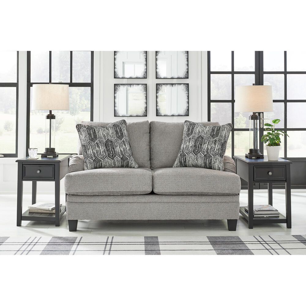 Ashley Davinca Stationary Loveseat in Charcoal, , large