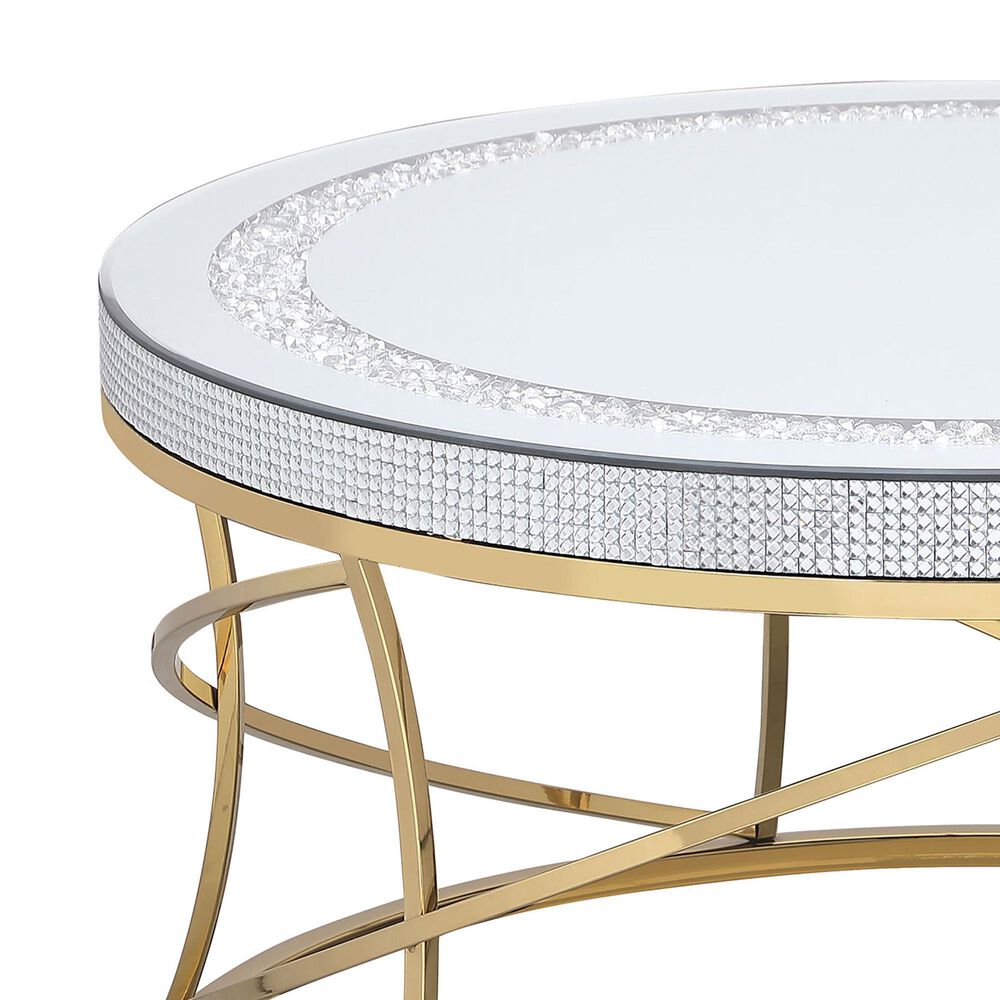 Pacific Landing Elise Round Coffee Table in Silver and Gold, , large