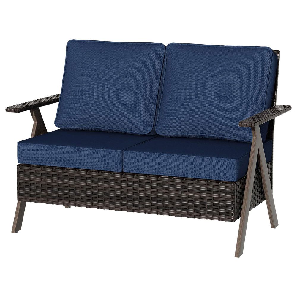 Sunwell Garden 3-Piece Patio Chat Set in Navy, , large