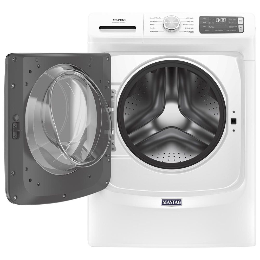 Maytag 4 5 Cu Ft Front Load Washer With Steam In White Nebraska Furniture Mart