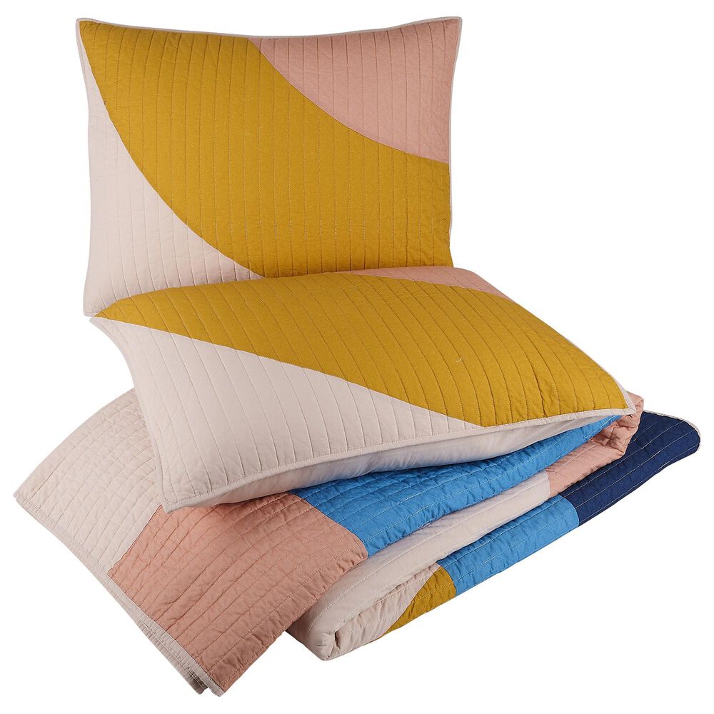 Peking Handicraft Modshapes 3-Piece King Quilt Set in Blue, , large