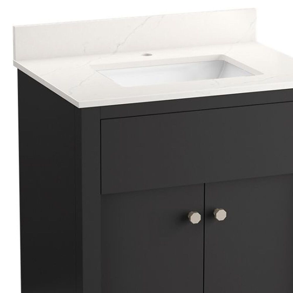 Kohler Alouette 30" Single Bathroom Vanity in Ferrous Grey with 2 cm White Quartz Top and Rectangular Sink, , large