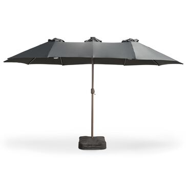 HOMLUX 15" Outdoor Market Umbrella with RGB Lights and Sandbags Base in Dark Grey, , large