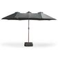 HOMLUX 15" Outdoor Market Umbrella with RGB Lights and Sandbags Base in Dark Grey, , large