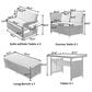 HOMLUX 5-Piece Outdoor Conversation Set with 2 Extendable Side Tables and Brown Rattan in Light Gray, , large