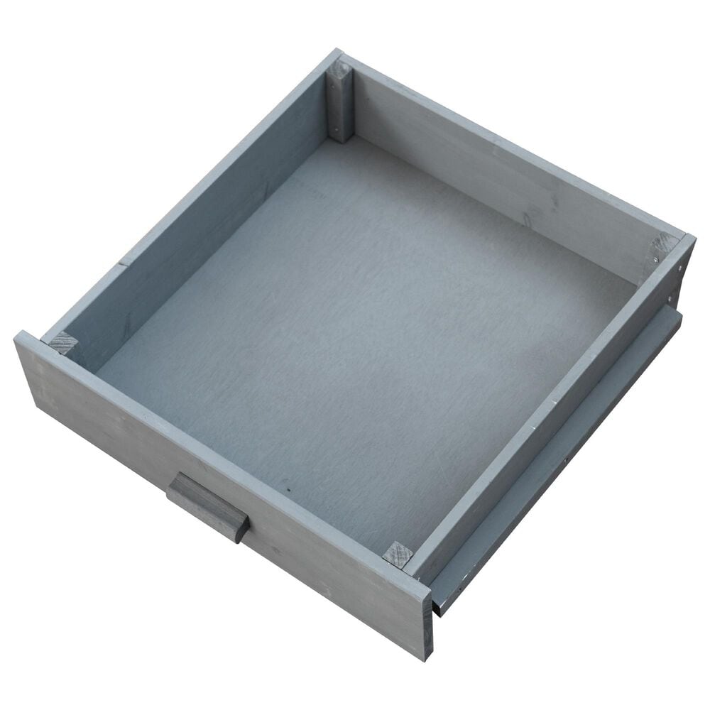 HOMLUX 40.5" Outdoor Kitchen Island with One Drawer in Blue Grey and Stainless Steel, , large
