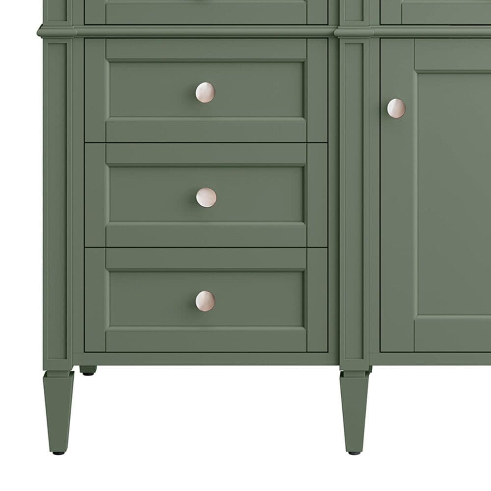 James Martin Vanities Brittany 30&quot; Single Bathroom Vanity in Smokey Celadon with 3 cm White Zeus Quartz Top and Rectangular Sink, , large