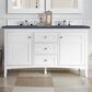 James Martin Vanities Palisades 60" Double Bathroom Vanity in Bright White with 3 cm Charcoal Soapstone Quartz Top and Rectangular Sinks, , large