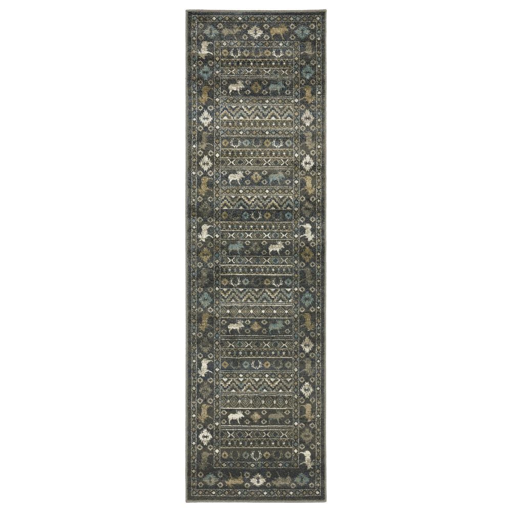 Oriental Weavers Venice 2"3" x 7"6" Blue and Gold Runner, , large
