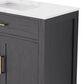 Lexora Home Abbey 36" Single Bathroom Vanity in Black Oak with 2 cm White Carrara Marble Top and Rectangular Sink, , large