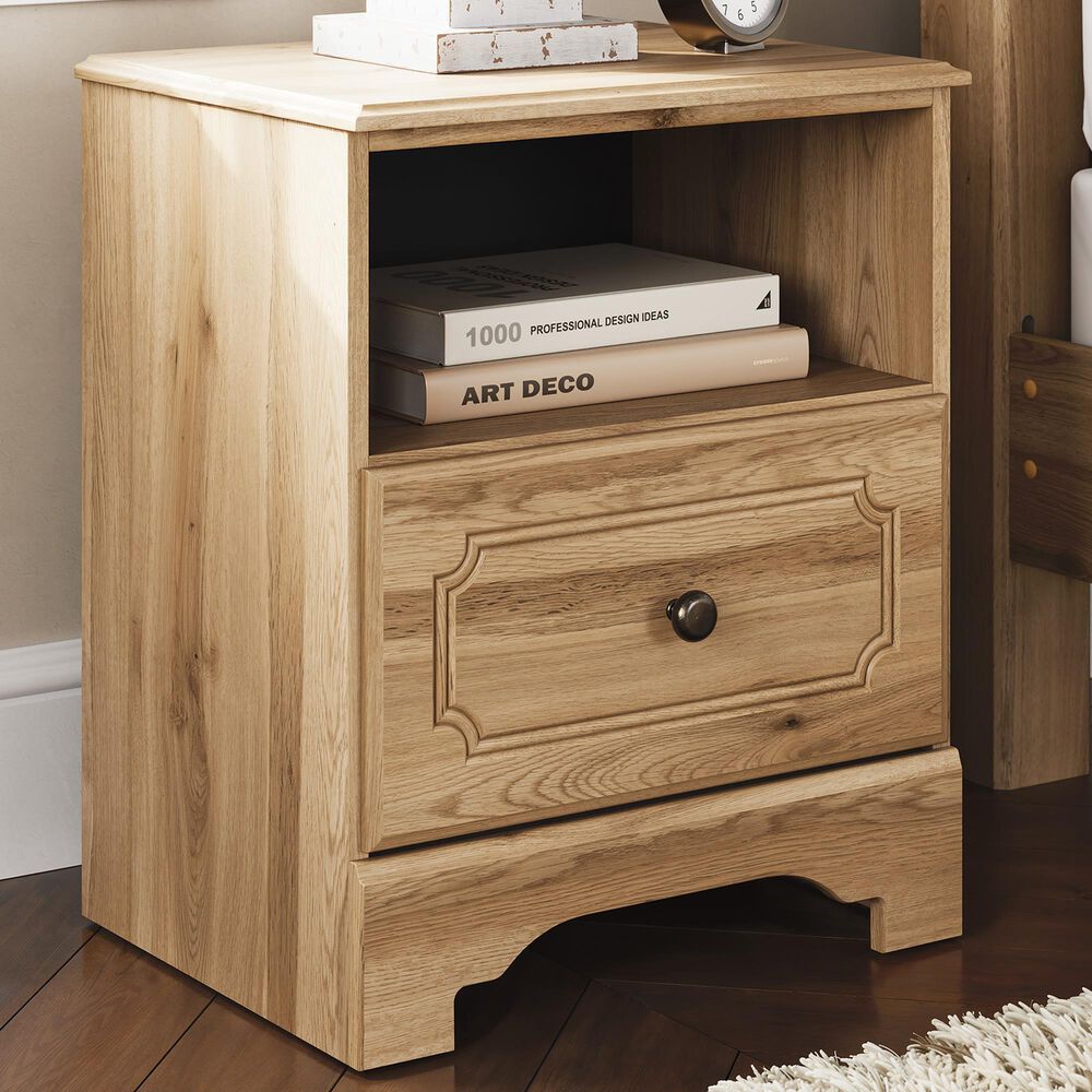 Ashley Aleaport 1-Drawer Nightstand in Warm Brown, , large