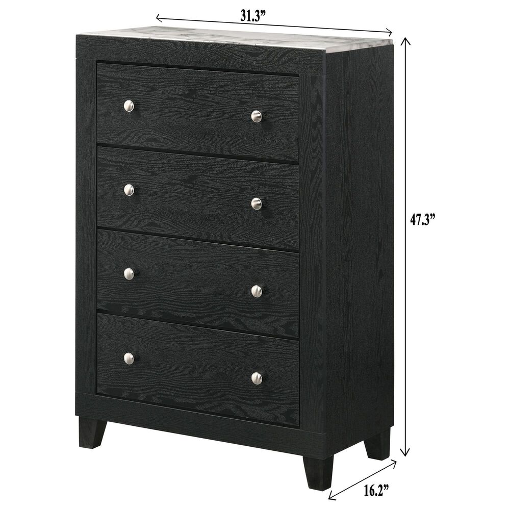 Crown Mark Cadence 4-Drawer Chest in Black, , large