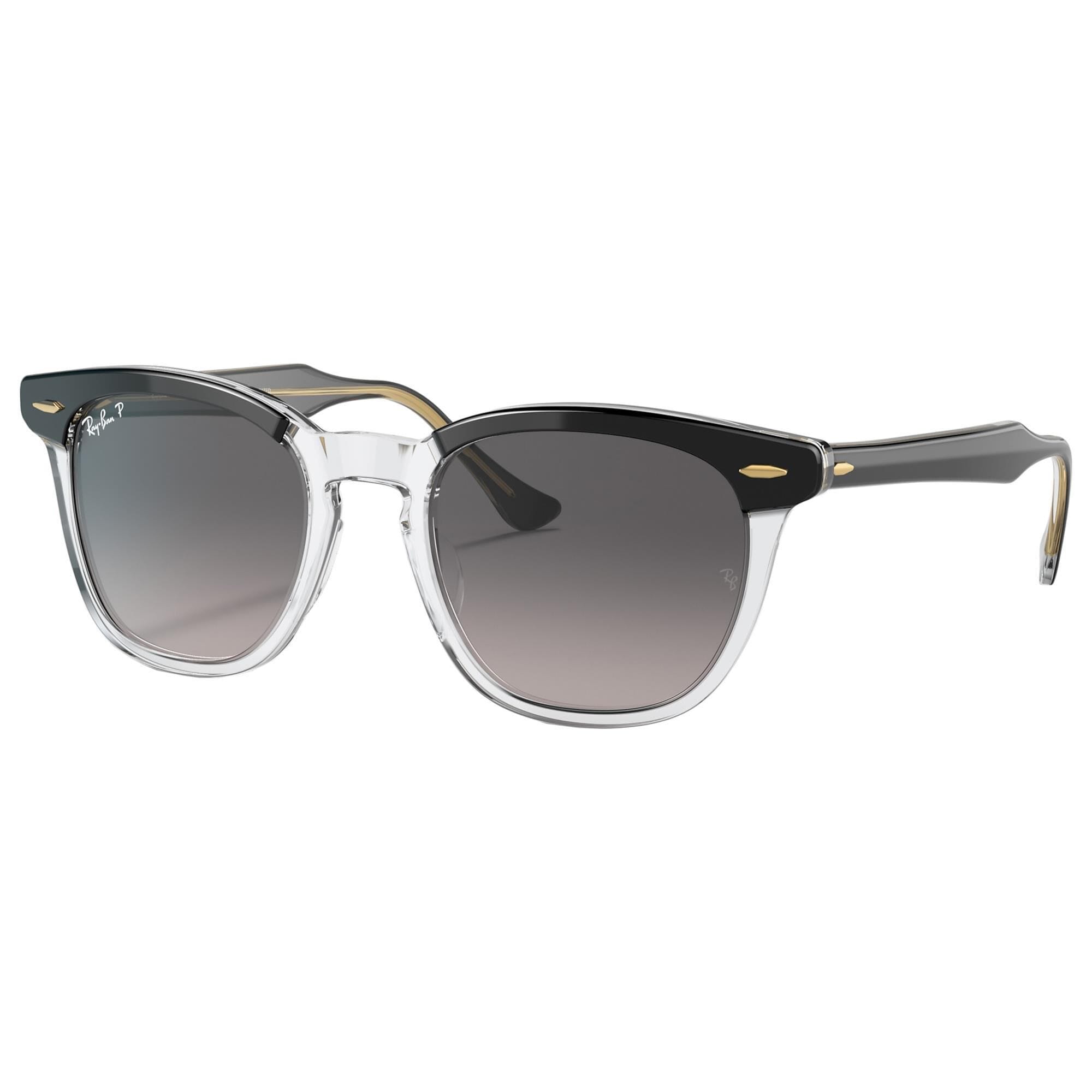 Ray Ban Hawkeye Size S Sunglasses with Grey Lenses in Polished Black on Transparent NFM