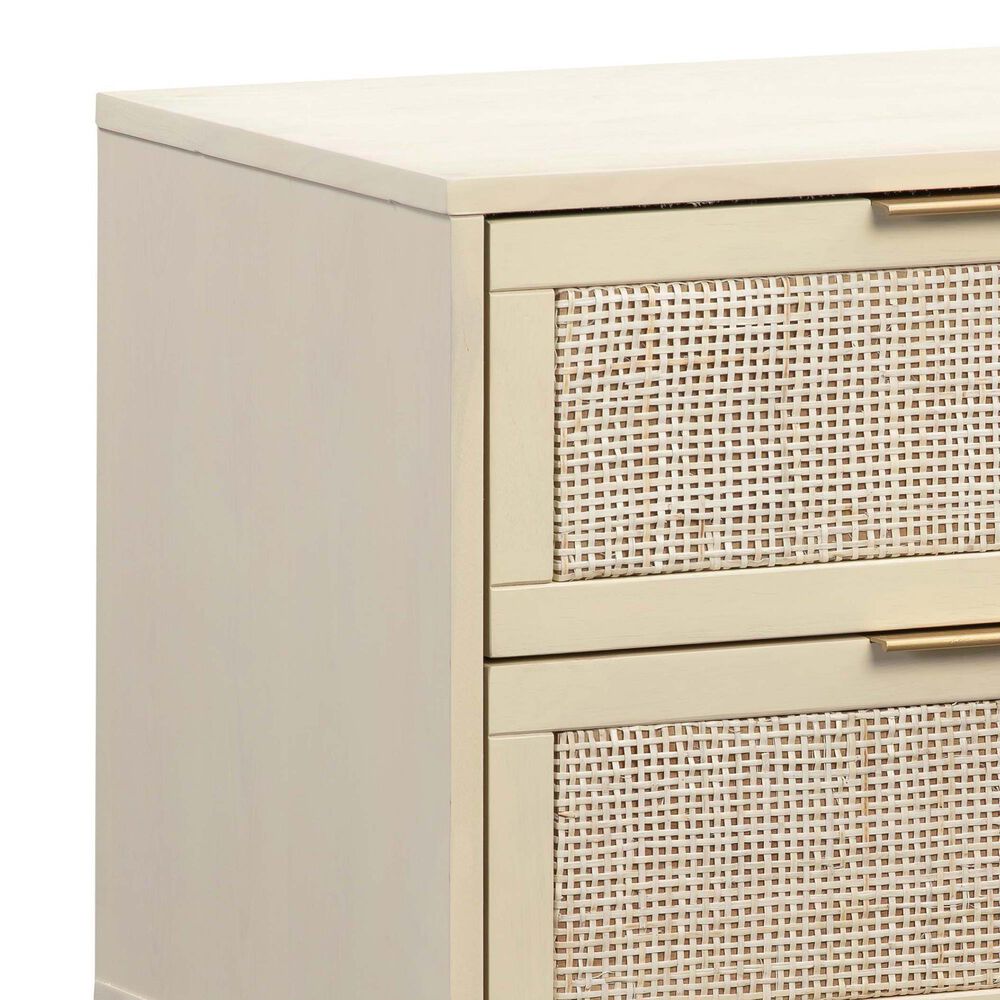 Tov Furniture Sierra 2 Drawer Nightstand in Buttermilk NFM