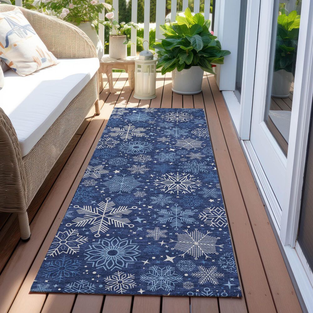 Dalyn Rug Company Wonderland WN31 2&#39;3&quot; x 7&#39;6&quot; Navy Indoor/Outdoor Runner, , large
