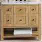James Martin Vanities Breckenridge 36" Single Bathroom Vanity in Light Natural Oak with 3 cm Carrara White Marble Top and Rectangular Sink, , large