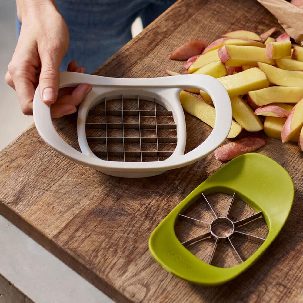 Joseph Joseph Nest Press 2-in-1 Apple Corer and Potato Cutter in White and Green, , large