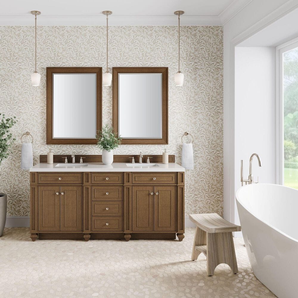 James Martin Bristol 72" Double Bathroom Vanity Cabinet in Saddle Brown, , large