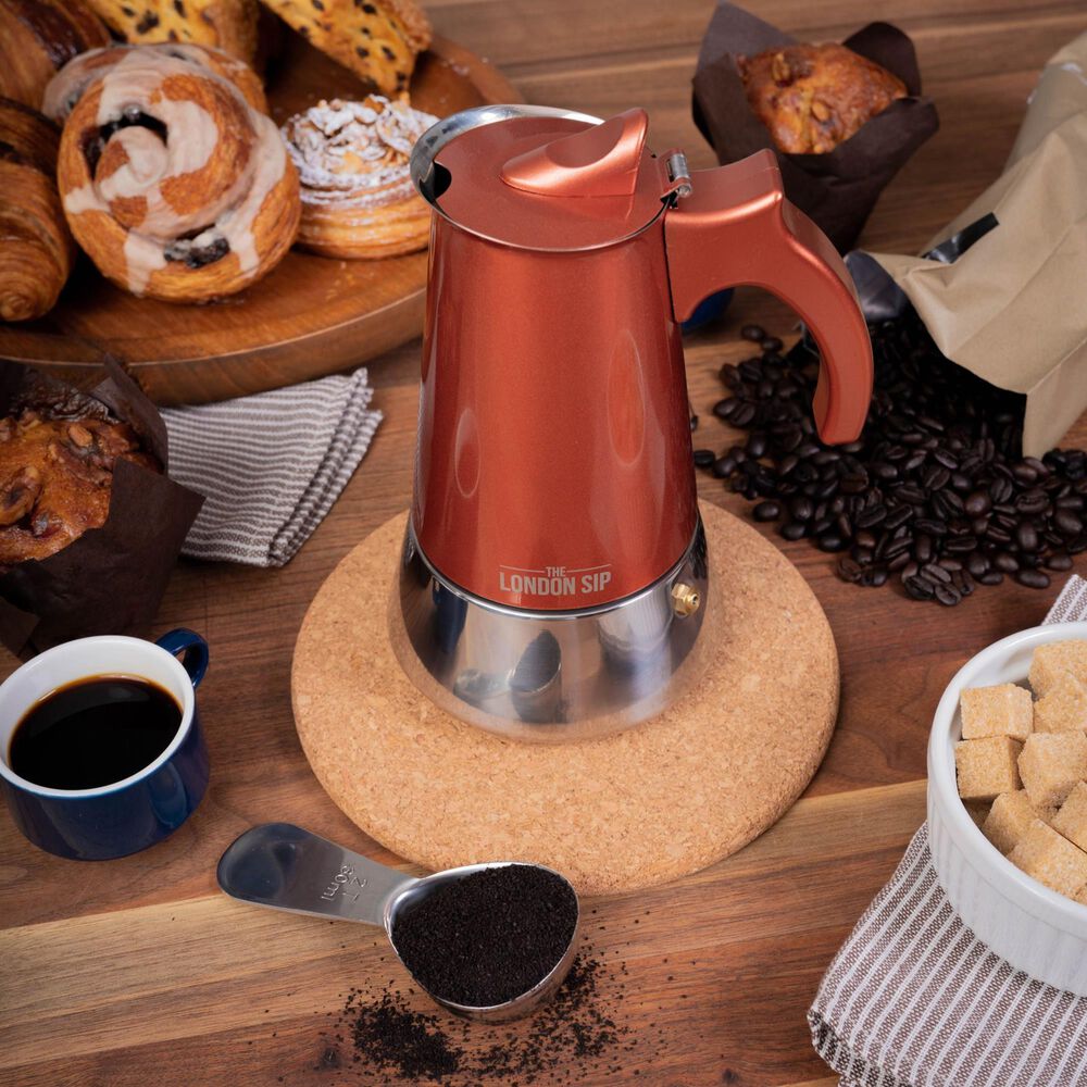 Kitchen Supply 3-Cup Stovetop Espresso Coffee Maker in Copper, , large