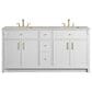 James Martin Bellshire 72" Double Bathroom Vanity in Bright White with 3 cm Siberian Silestone Top, Rectangular Sinks and FreePower Wireless Charger, , large