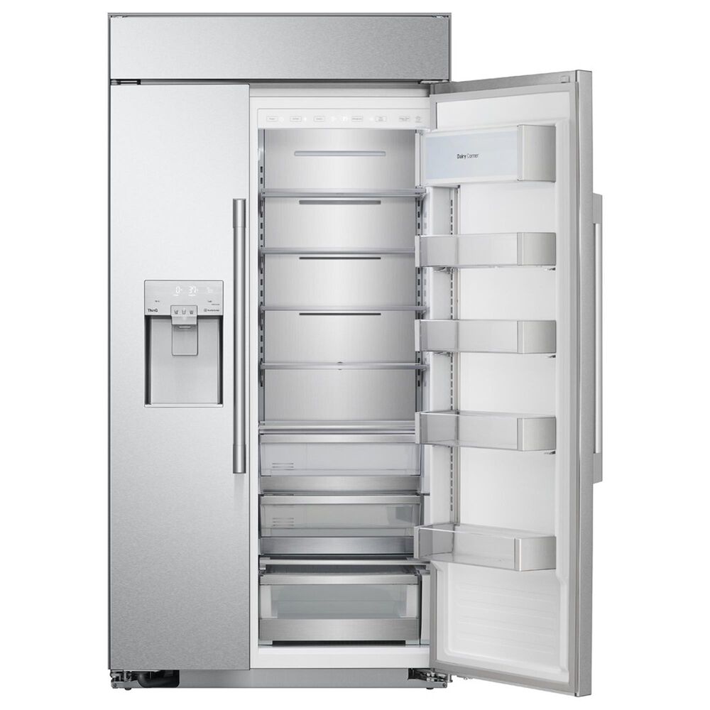 Signature Kitchen Suite 25.6 Cu. Ft. Built-in Side-By-Side Refrigerator in Stainless Steel, , large