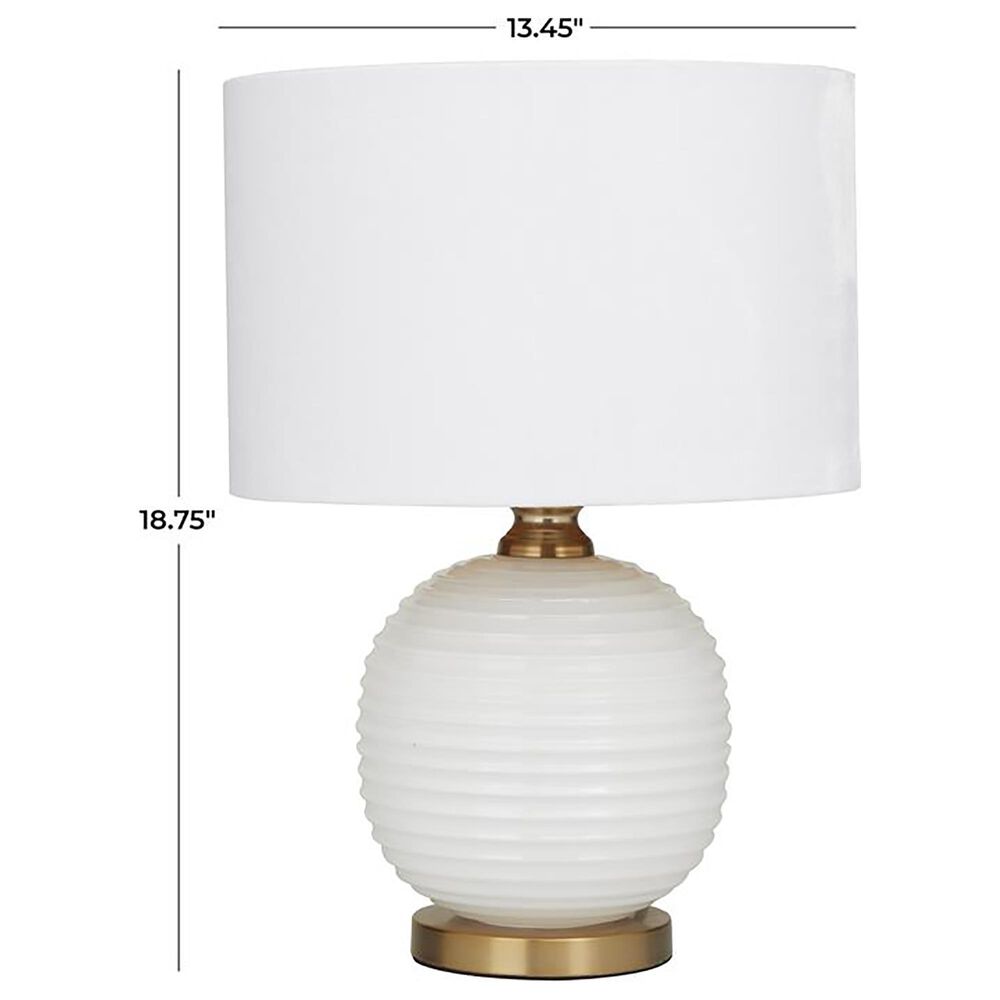 Maple and Jade Modern Accent Lamp in White and Gold, , large