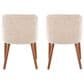 Lumisource Rina Side Chair with Light Brown Cushion in Walnut (Set of 2), , large