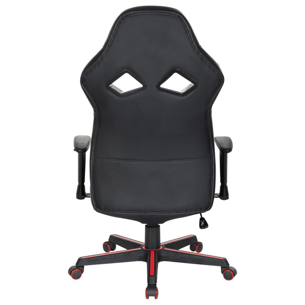 OSP Home Vapor Gaming Chair in Black and Red, , large