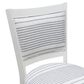 Linon Home Decor Lainey Side Chair with Light Grey Stripe Cushion in White (Set of 2), , large