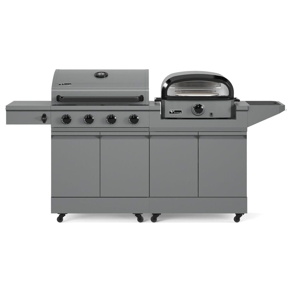 Tytus Anaheim and Emberwood 3-Piece Modular Duo with Gas Tabletop Pizza Oven in Gunmetal Gray, , large