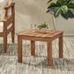 Hearth and Haven Temecula Outdoor Square Side Table with Slatted Top in Brown, , large
