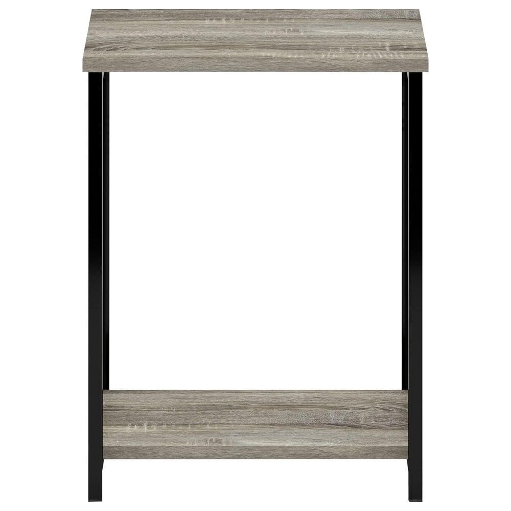 HOMLUX 2-Tier End Table with Open Shelf Storage Display in French Oak, , large