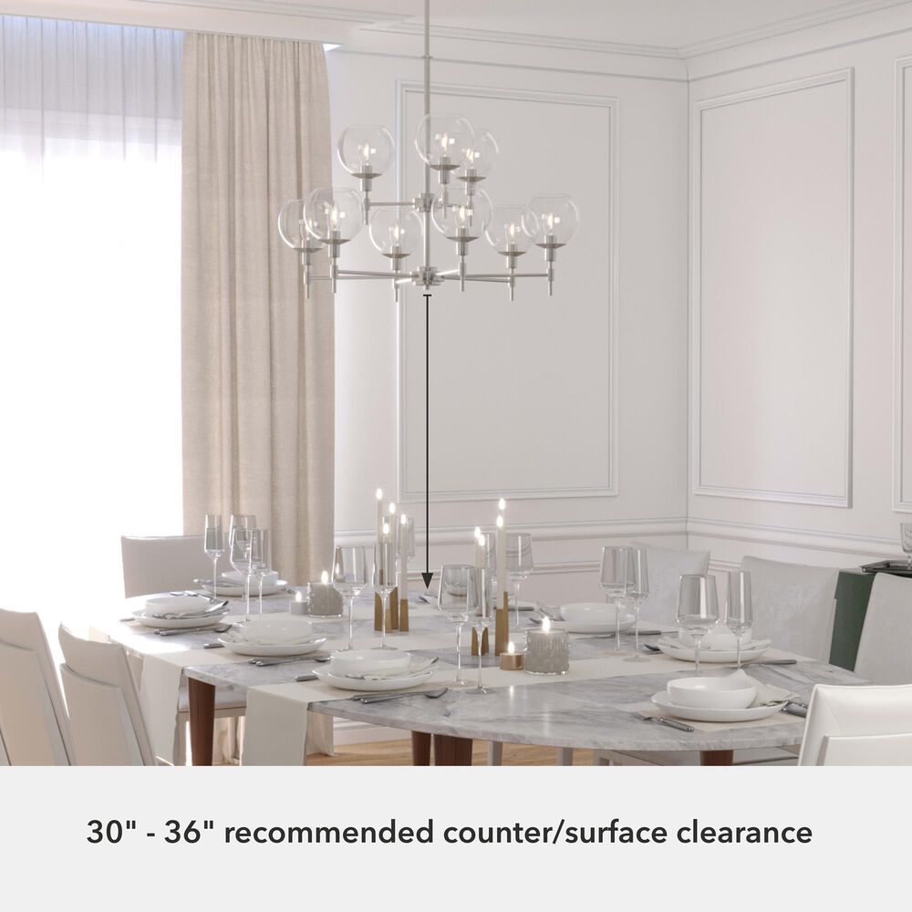 Hunter Xidane 9-Light Chandelier in Brushed Nickel, , large