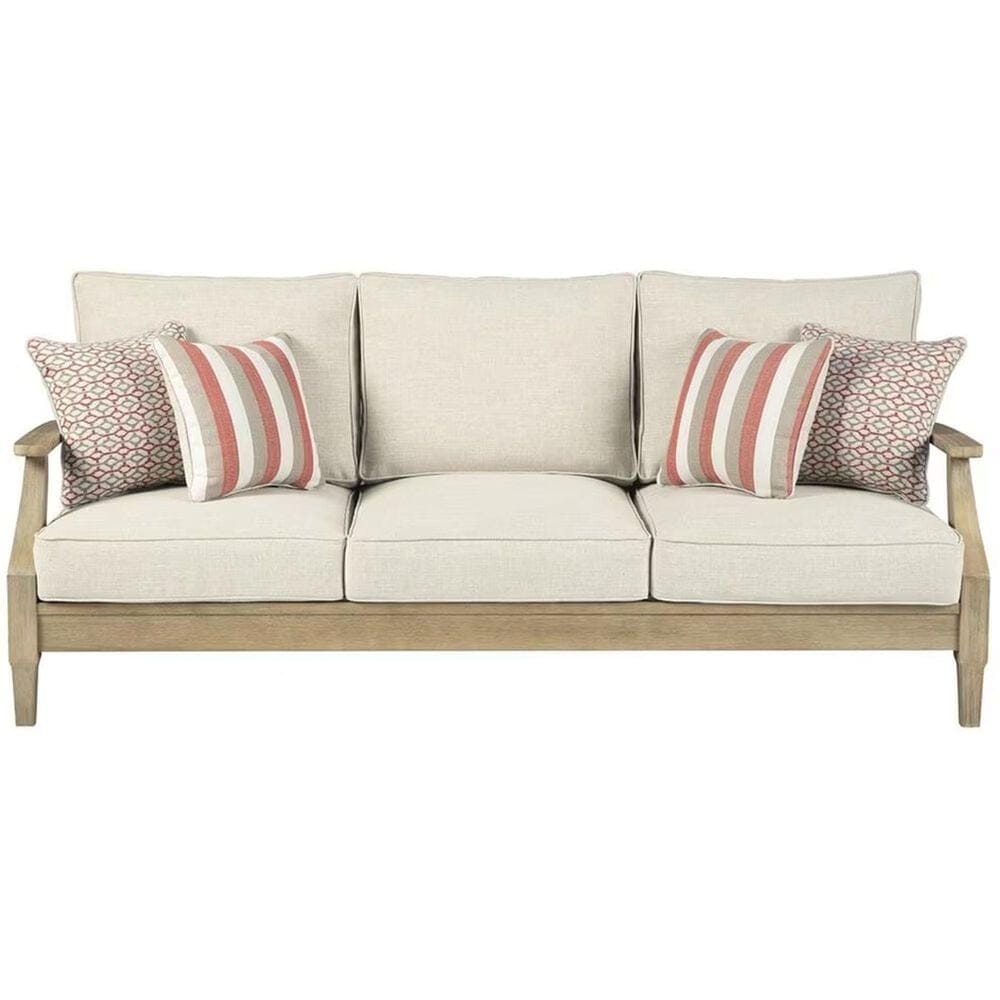 Ashley Clare View Sofa with Beige Cushion in Antique Teak, , large