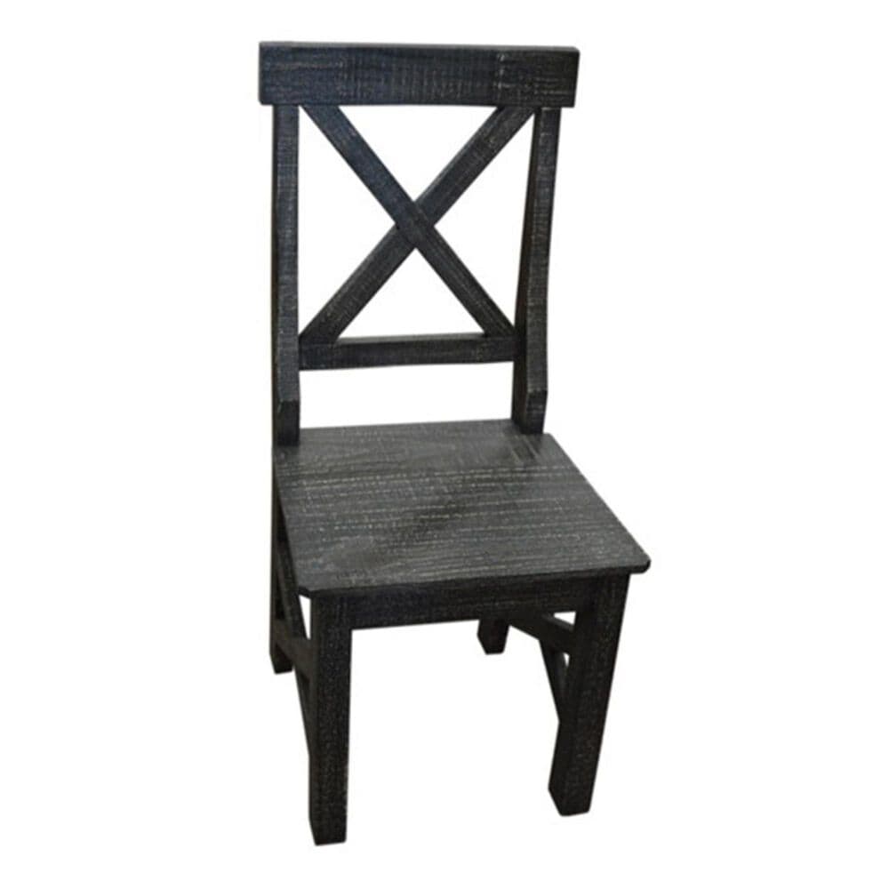 Santa Fe Rustic Roman Chair in Distressed Dark Wood, , large