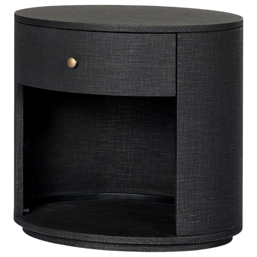 Four Hands Amelia Oval 1 Drawer Nightstand in Black, , large