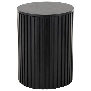 Maple and Jade Ribbed Storage End Table with Slatted Base in Black, , large