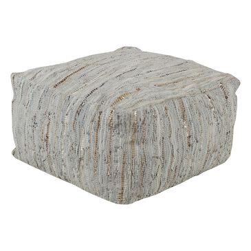 Surya Anthracite Cube Pouf in Light Gray, , large