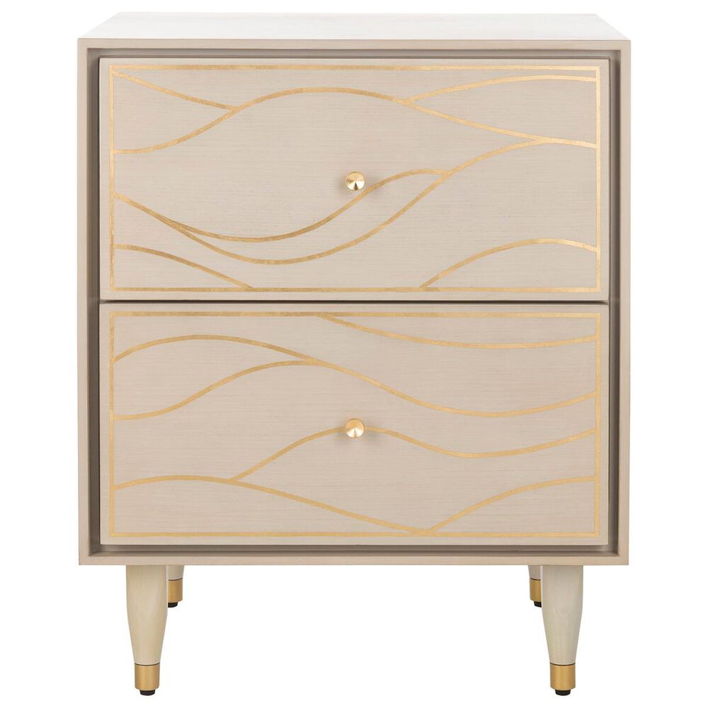 Safavieh Broderick Nightstand in White Gold, , large