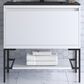 James Martin Mantova 35.4" Single Bathroom Vanity in Glossy White and Matte Black with 2 cm Charcoal Black Resin Countertop and Rectangular Sink, , large