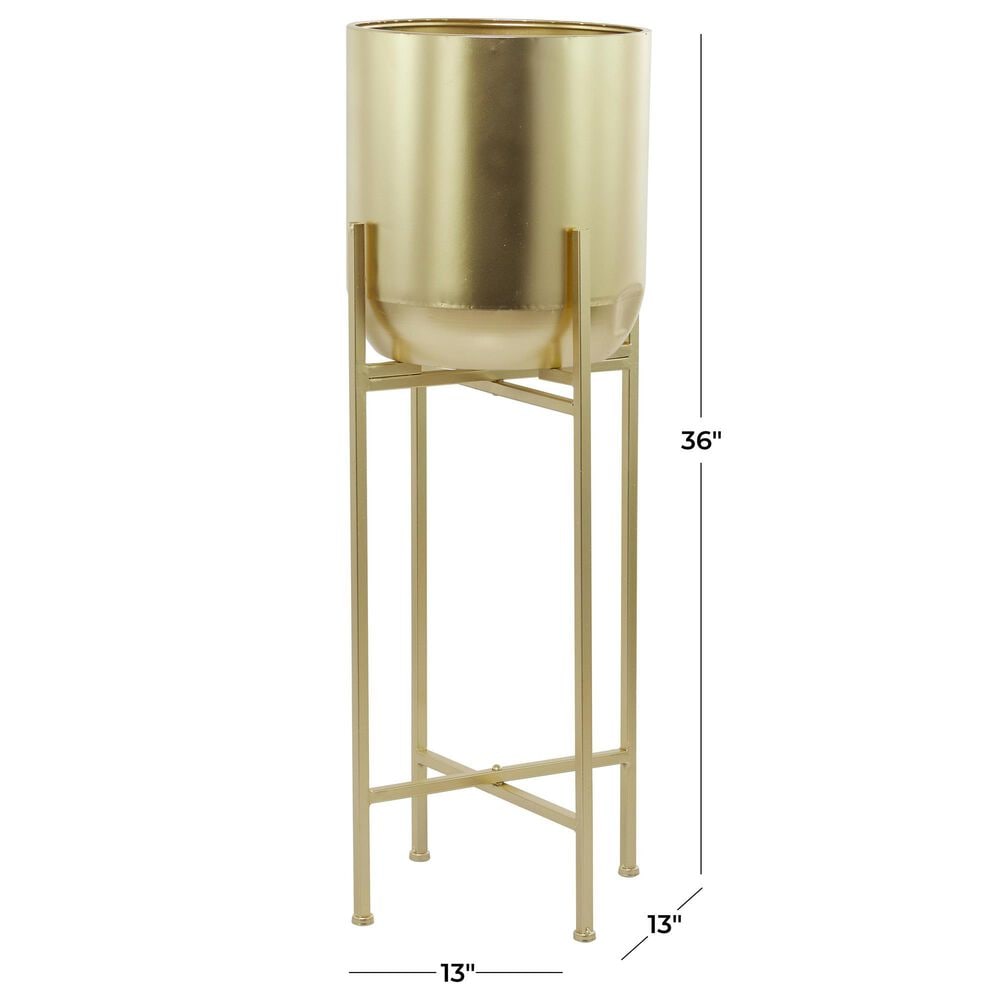 Maple and Jade 36&quot; Dome Planter with Removable Stand in Satin Gold, , large