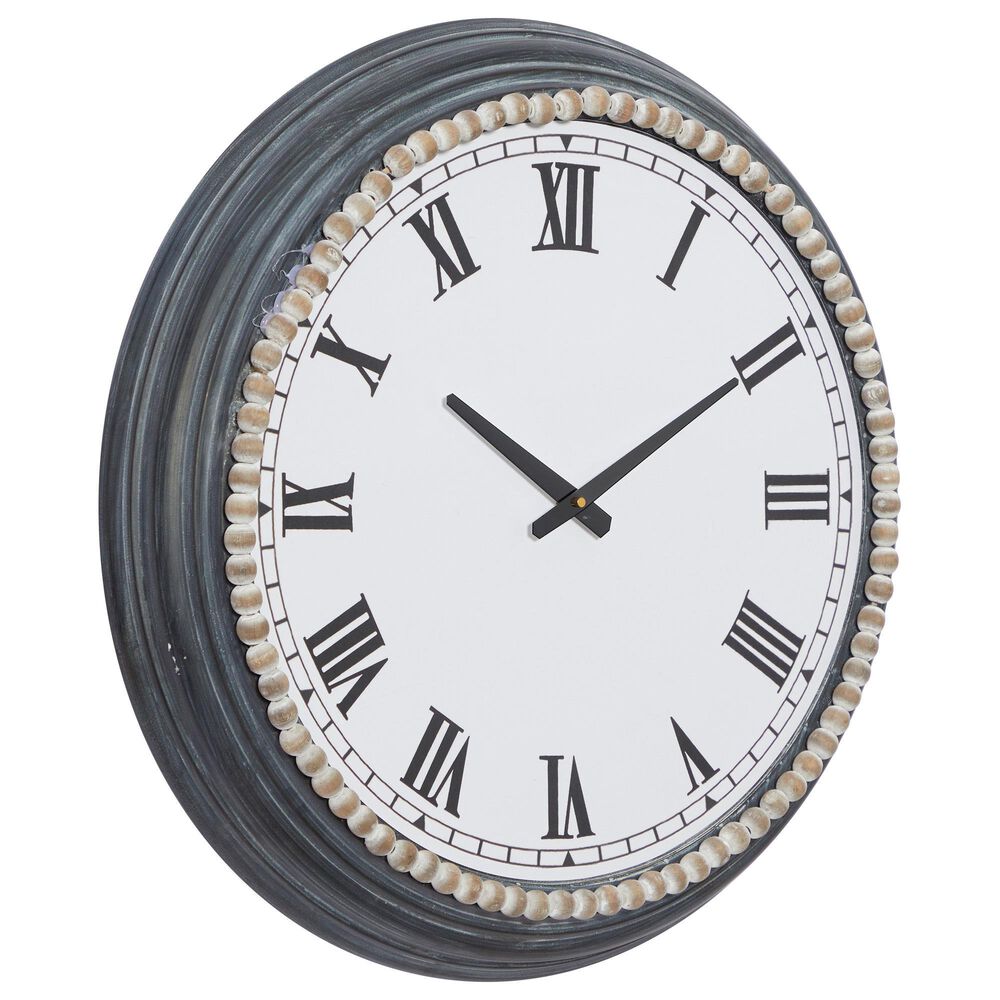 Maple and Jade 23" x 23" Wall Clock in White and Blue, , large