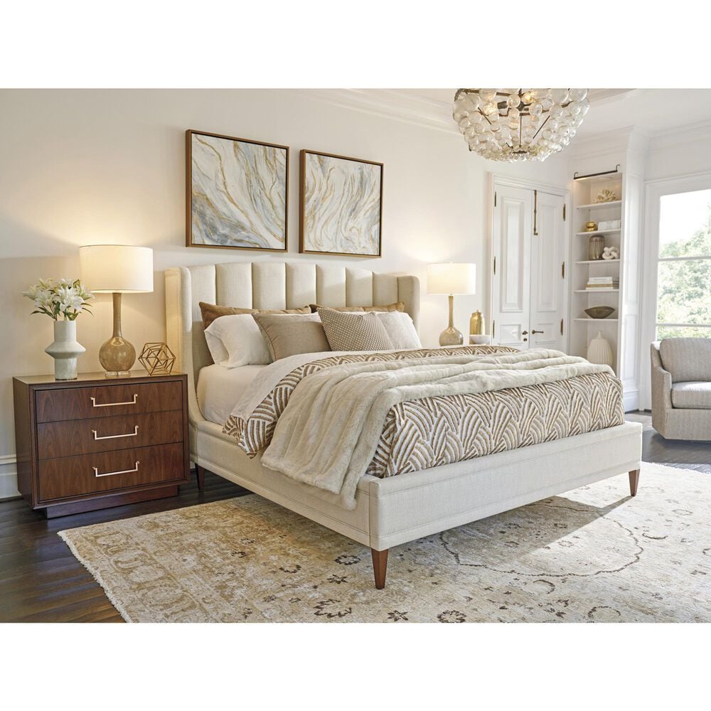 Lexington Home Brands Savoy King Upholstered Wingback Panel Bed in Chester, , large