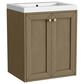 James Martin Vanities Chianti 24" Single Bathroom Vanity in Walnut Whisper and Champagne Brass with 2 cm White Glossy Composite Stone Top and Rectangular Sink, , large