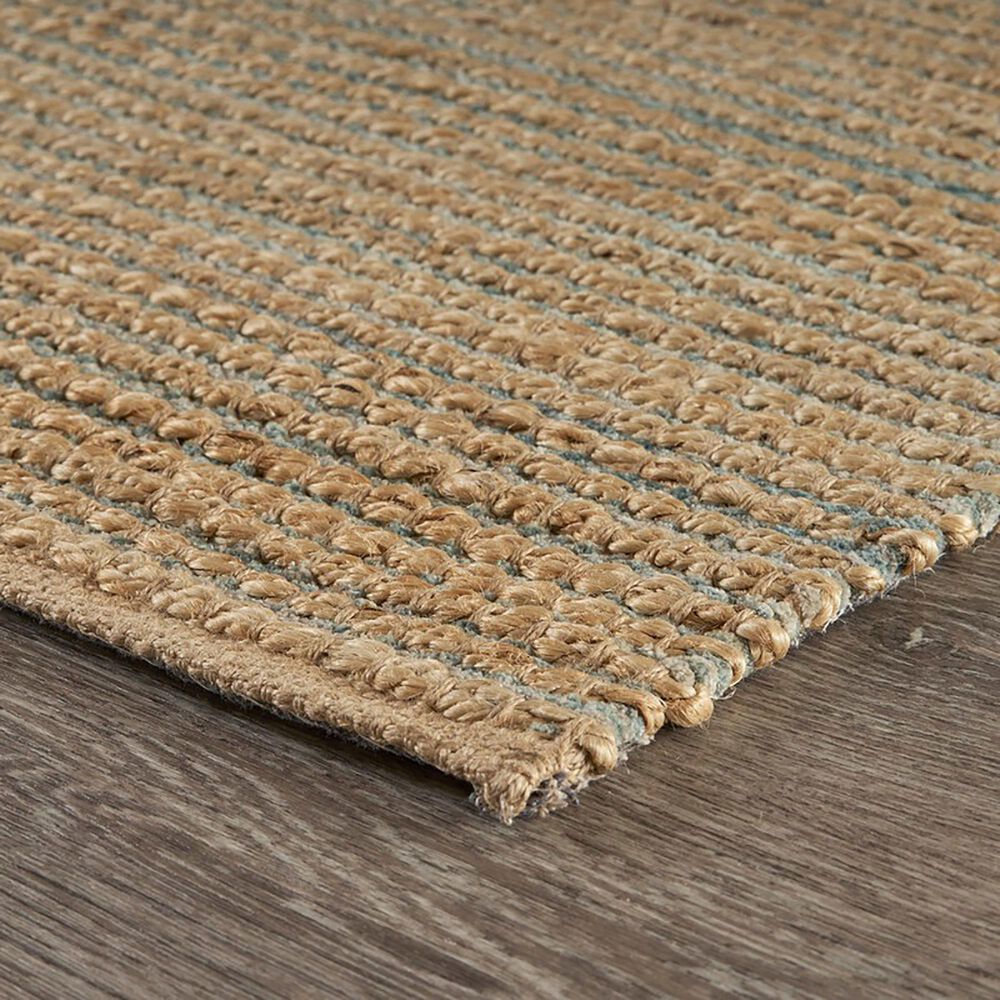 L&amp;R Resources Natural Fiber Striped 5&#39; x 7&#39;9&quot; Spa Blue Area Rug, , large