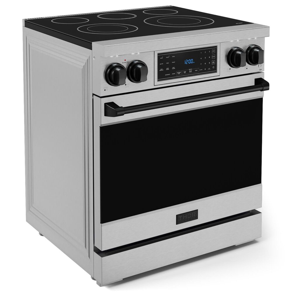 Thor Kitchen Gordon Ramsay 4.55 Cu. Ft. 30&quot; Professional Electric Range with Black Handle Kit in Stainless Steel, , large