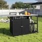 Hearth and Haven Patio Serving Cart in Dark Brown, , large