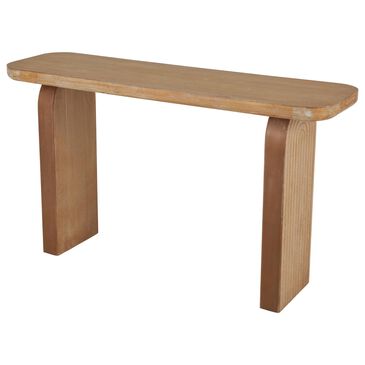 Maple and Jade Rectangle Console Table with Arched Legs in Washed Brown, , large