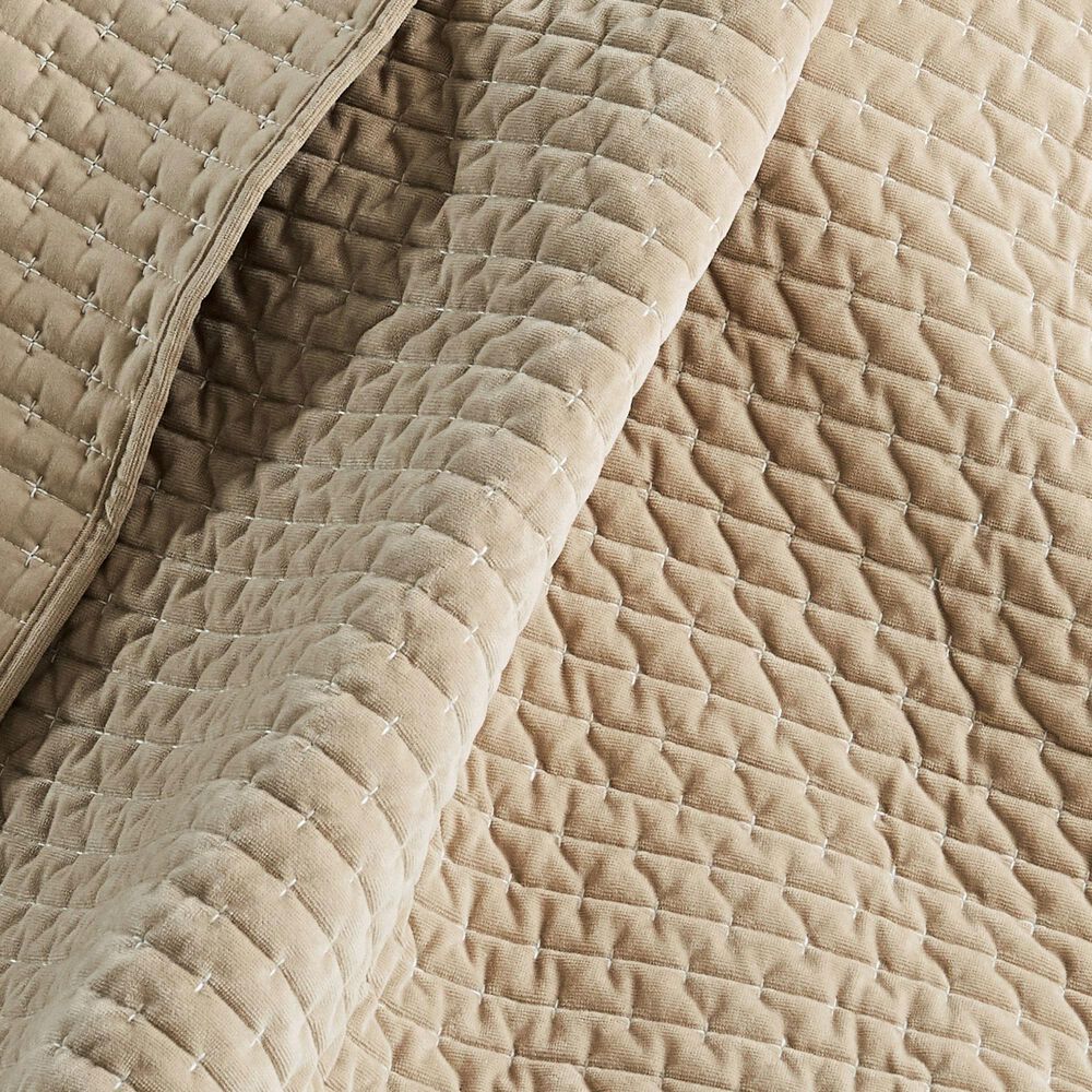 Levtex Velvet Stitch 50" x 60" Quilted Throw in Taupe, , large