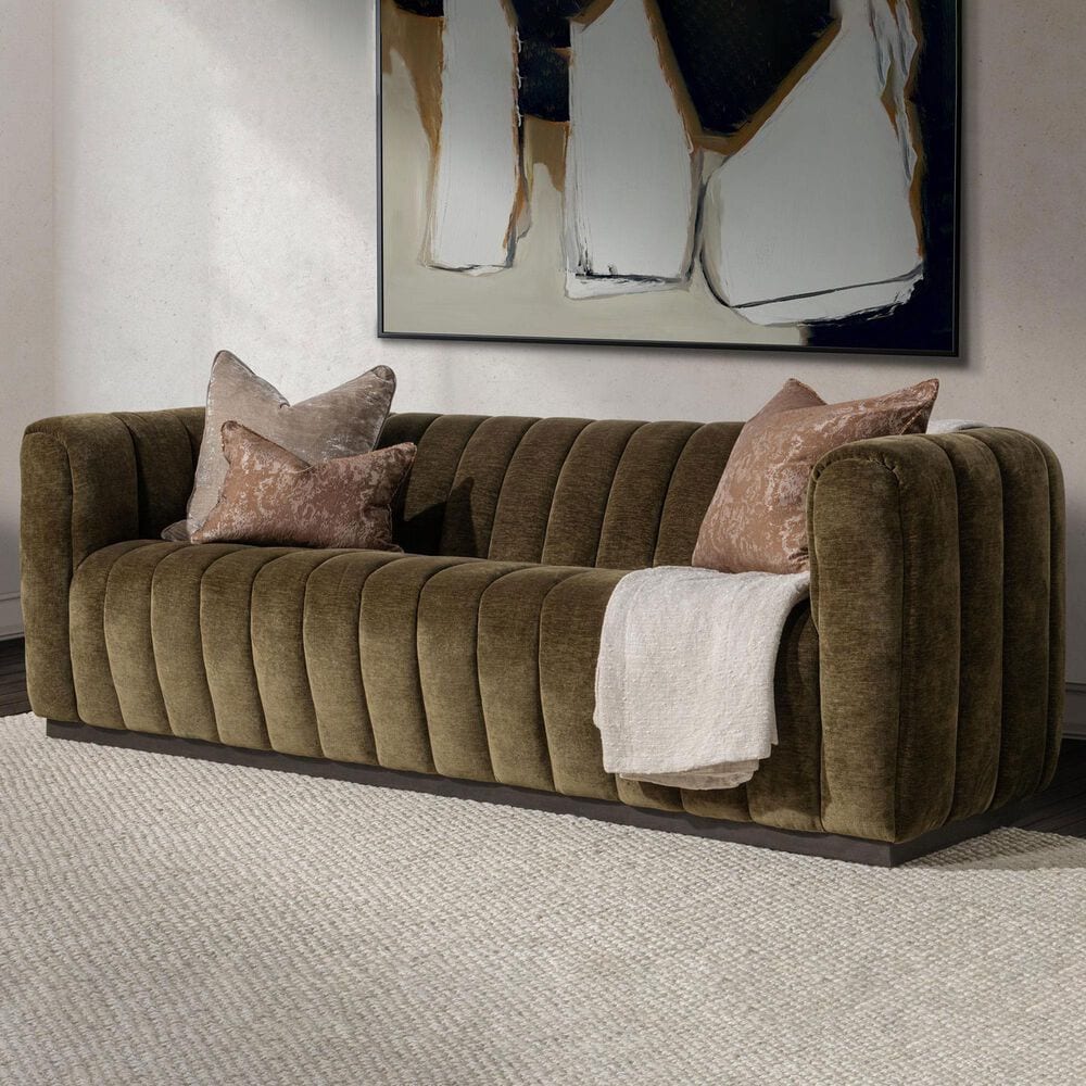 Classic Home Vanty Stationary Sofa in Olive Green, , large